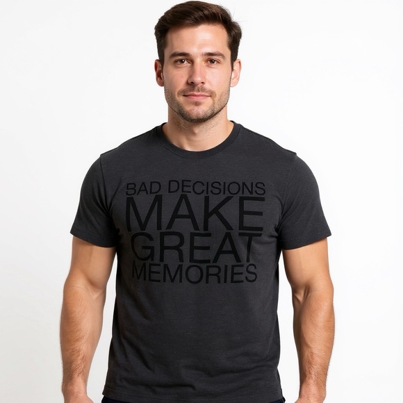 Ocean Current Other - Ocean Current Gray Funny Graphic Tee Bad Decisions Sz S Men’s